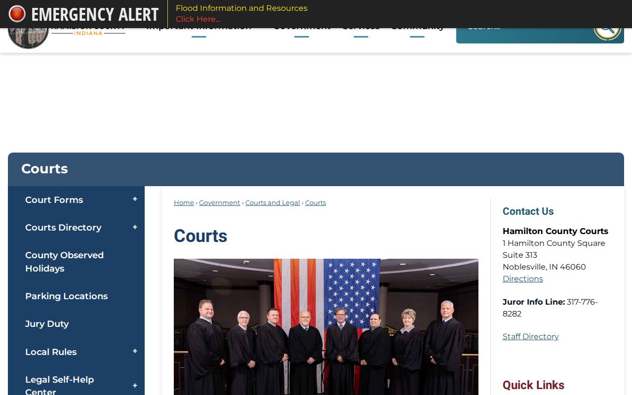 Fishers residents directory Hamilton County courts route