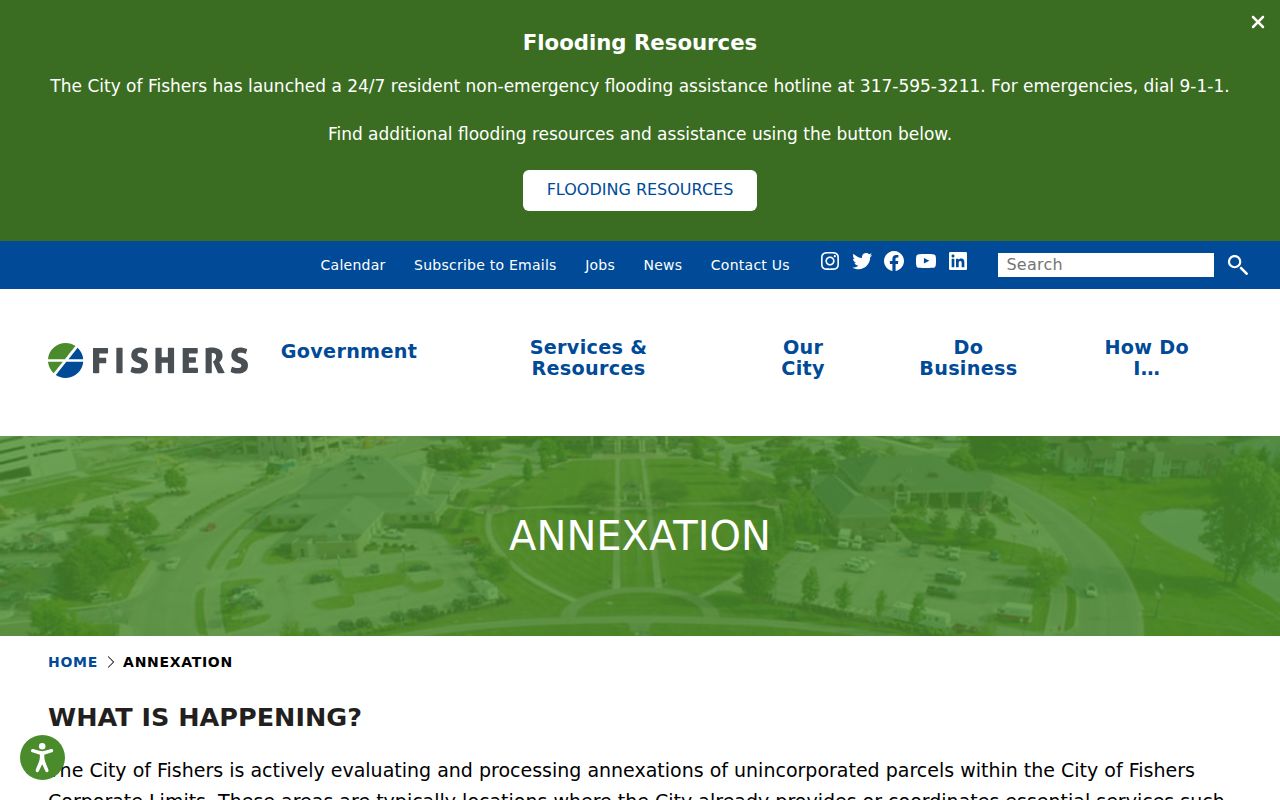 Fishers annexation and mailing-address guidance for street records