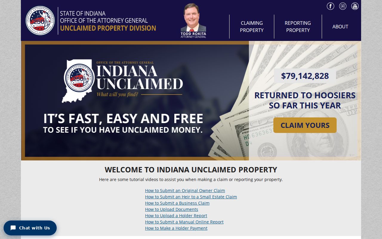 Fishers ZIP code directory search using Indiana Unclaimed Property
